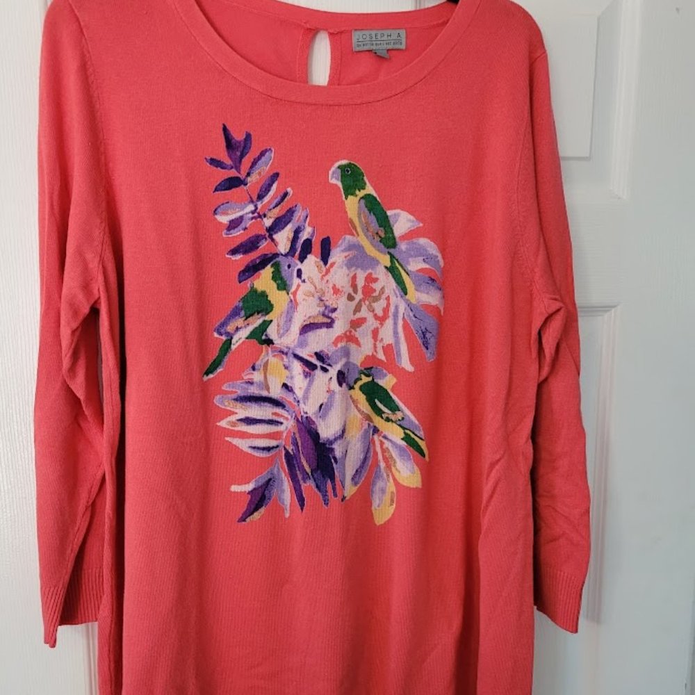 Joseph A sweater with cute parrot design Size L